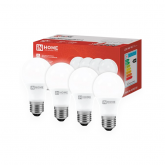 Лампа светодиодная LED-A60-VC 4PACK 12Вт Е27 6500К 1140Лм (4шт./упак) IN HOME